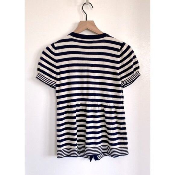 Juicy Couture Navy White Striped Knit Top Size M - Picture 6 of 11
